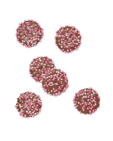 décoration pour gâteau - pastilles en chocolat - fête bébé rose - 10280025 - HEMA