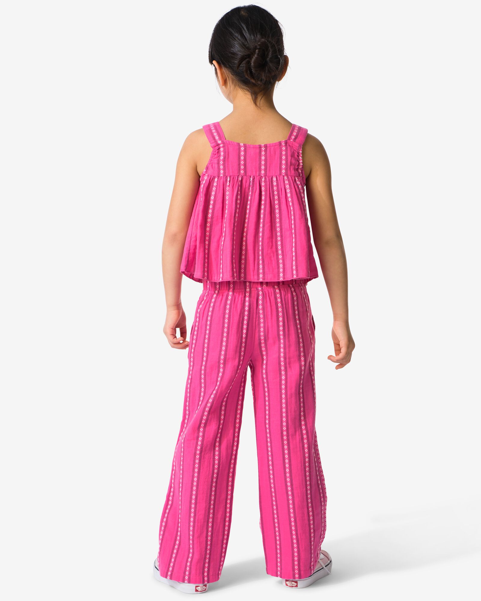 pantalon enfant wide fit rayures rose fonc&eacute; rose fonc&eacute; - 30851906DARKPINK - HEMA
