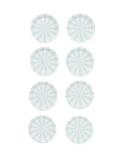 assiettes carton bleu clair ray&eacute;es - 8 pi&egrave;ces - 14250079 - HEMA