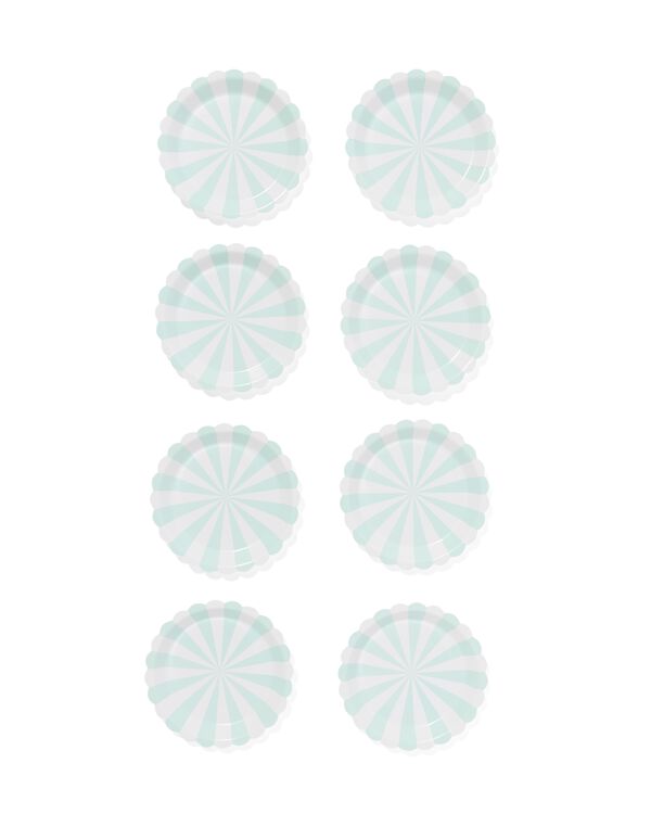 assiettes carton bleu clair ray&eacute;es - 8 pi&egrave;ces - 14250079 - HEMA