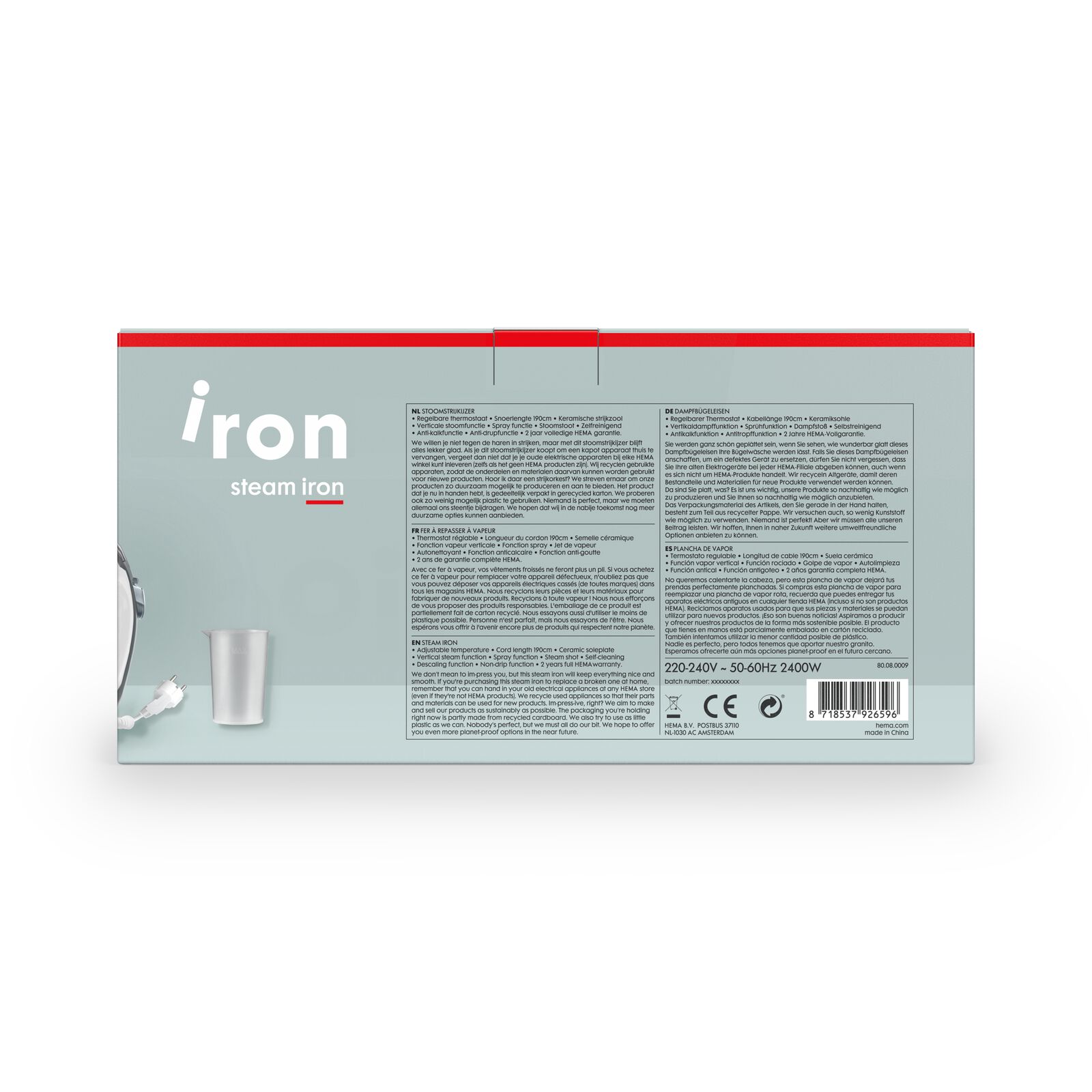 stoomstrijkijzer - 80080009 - HEMA