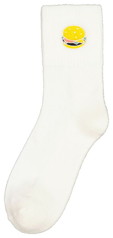 Socken, Größe 36-41,  Hamburger, weiß - 14590475 - HEMA