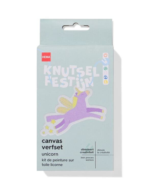 canvas verfset eenhoorn - 15900344 - HEMA