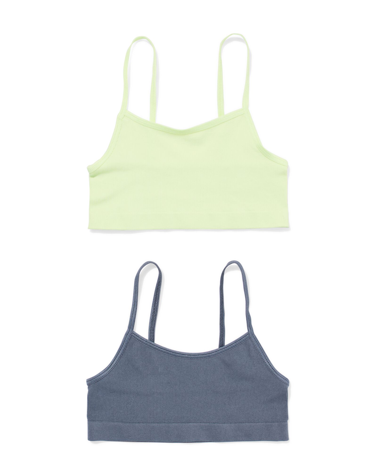 Kindershirts gerippt nahtlos &ndash; 2 St&uuml;ck limettengr&uuml;n 122/128 - 19307371 - HEMA