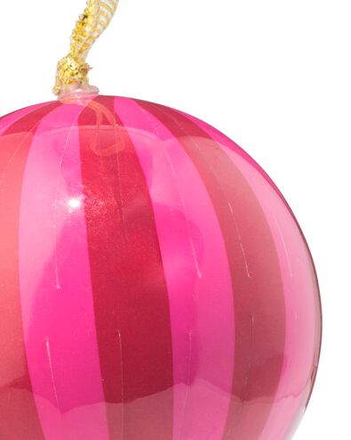 Christbaumkugel 6 cm Papier, breite Streifen in Rosa-Rot - 25101448 - HEMA