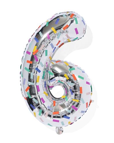 ballon alu chiffres 0-9 confettis XL argenté 6 - 14250033 - HEMA
