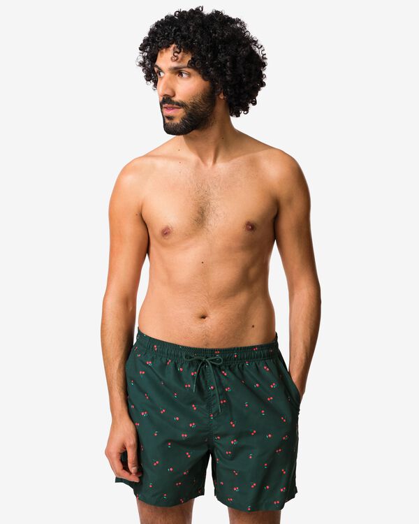Herren-Badehose Pieter, Kirschen dunkelgr&uuml;n dunkelgr&uuml;n - 22100140DARKGREEN - HEMA