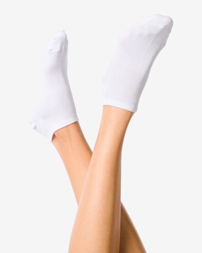 5 paires de socquettes femme avec coton blanc blanc - 1000026990 - HEMA
