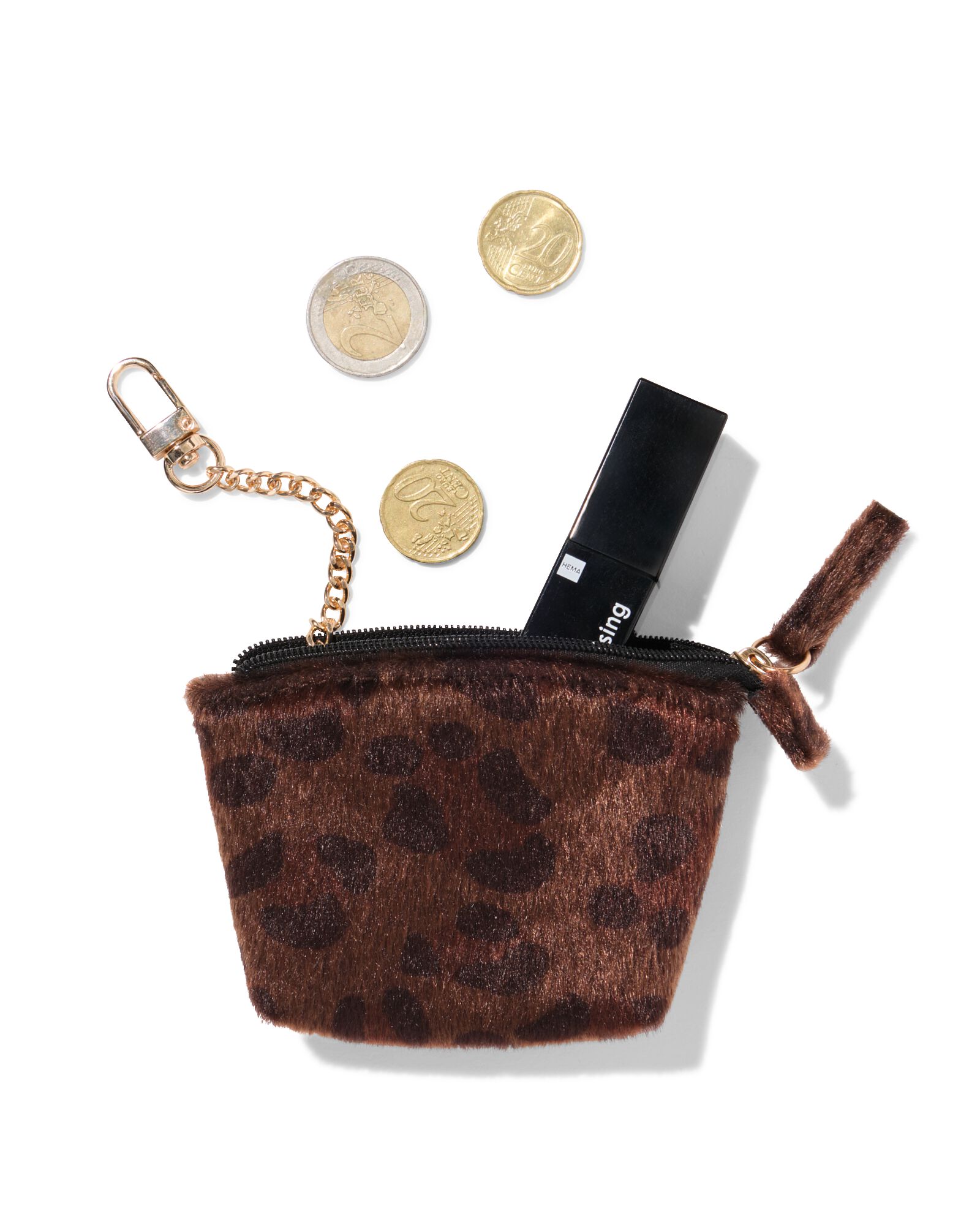 sleuteletui luipaard bruin - 18150042 - HEMA