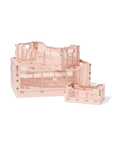 caisse pliante lettres recycl&eacute;e M rose p&acirc;le rose p&acirc;le M  30 x 40 x 17 - 39811076 - HEMA