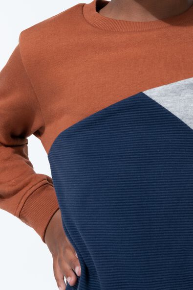 kinder sweater met kleurblokken dunkelblau - 1000029111 - HEMA