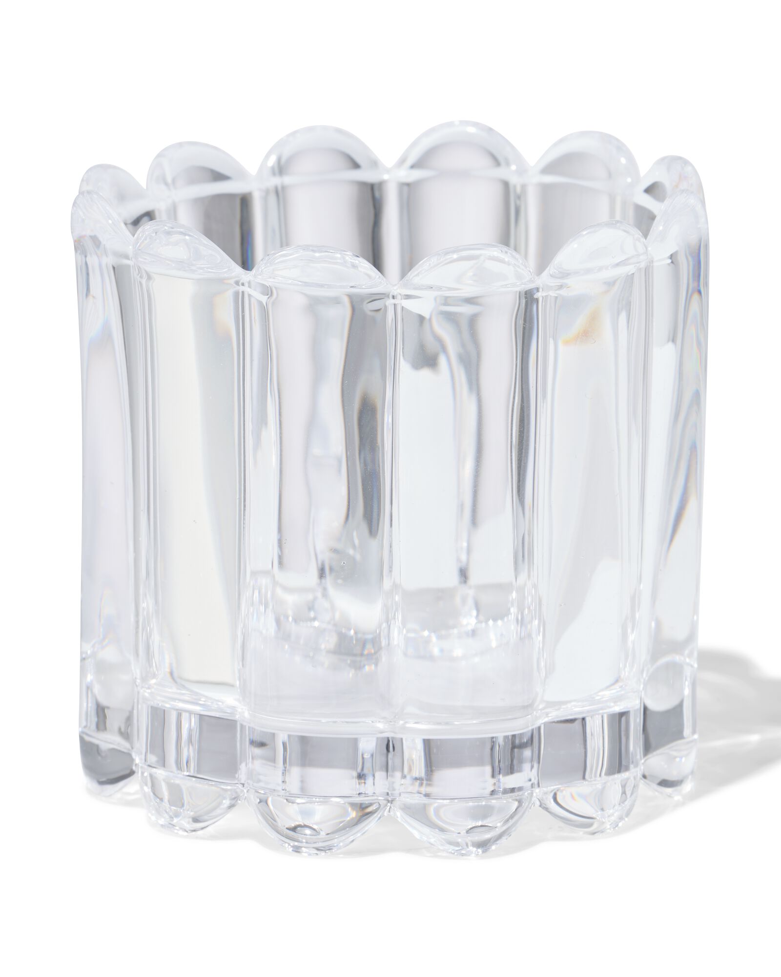 verre pour bougie parfum&eacute;e ⌀8x8cm nervur&eacute; transparent - 13507545 - HEMA