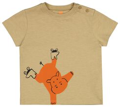 t-shirt bébé hippopotame sable sable - 1000027754 - HEMA