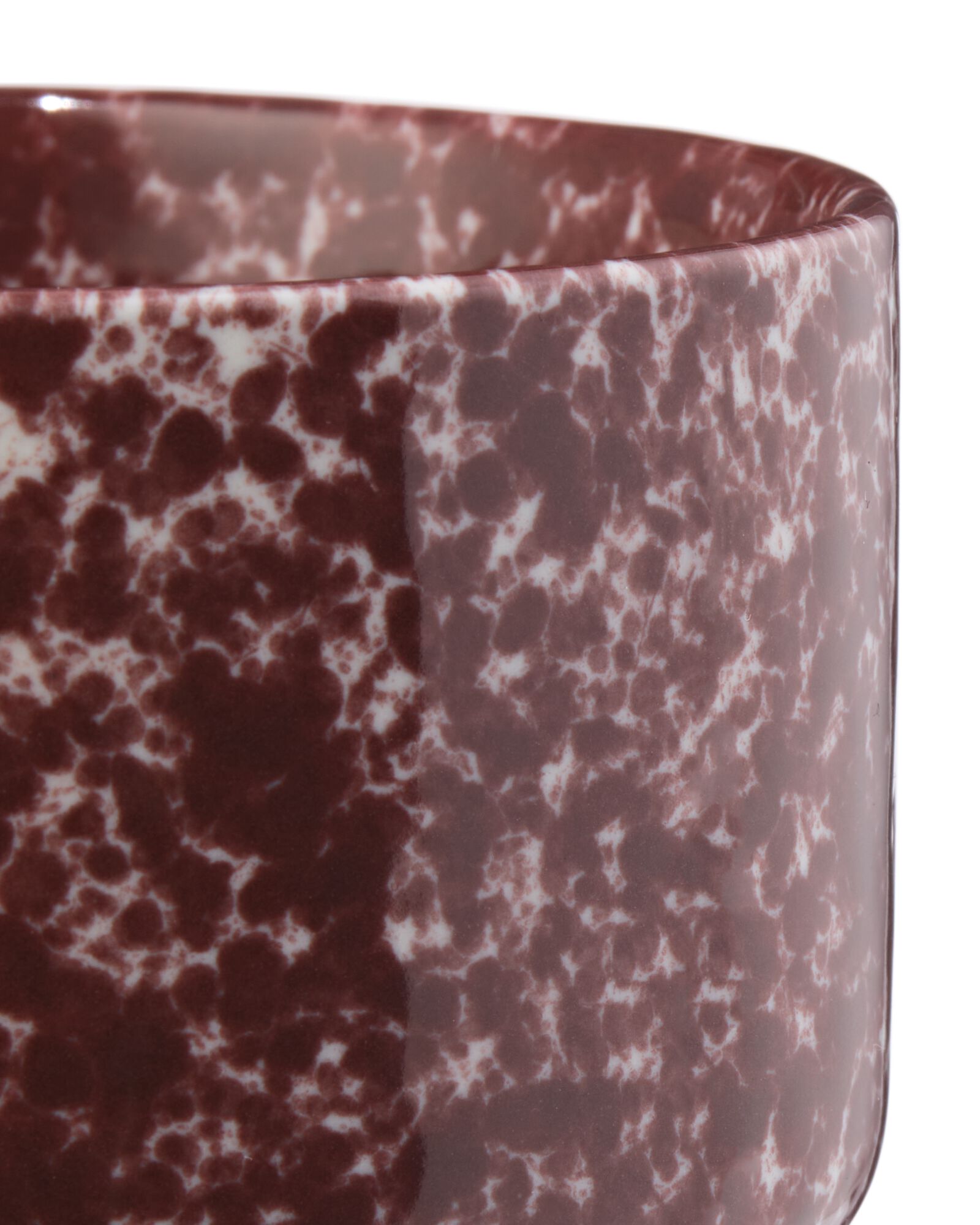 cappuccinomok 350ml aardewerk spikkel rood - 80660358 - HEMA