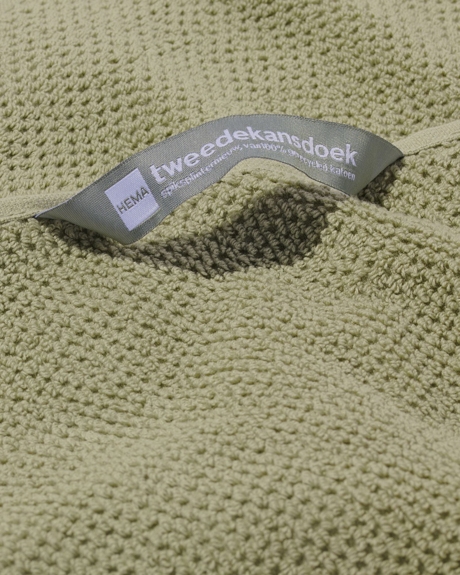 handdoek 2e kans recycled katoen lichtgroen - 1000031877 - HEMA