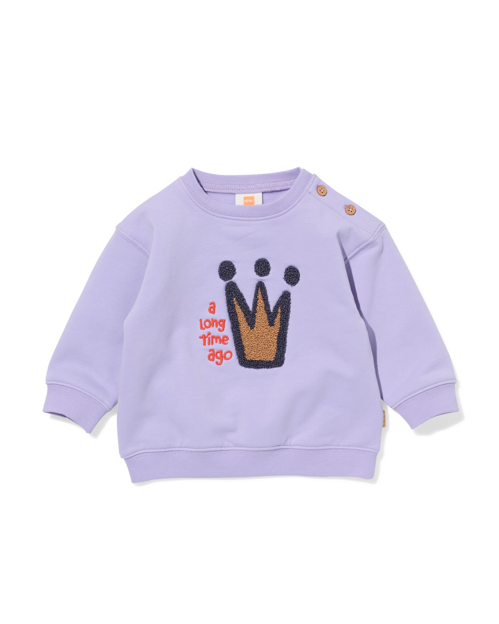 newborn sweater rib kroontje paars paars - 33426520PURPLE - HEMA