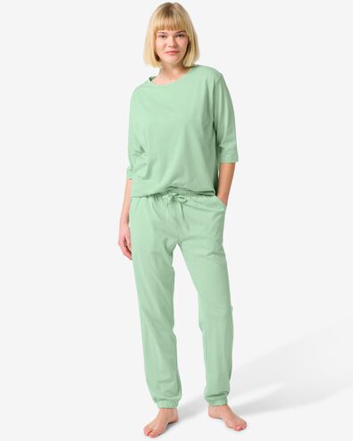 bas de pyjama femme coton vert clair - 23420114LIGHTGREEN - HEMA