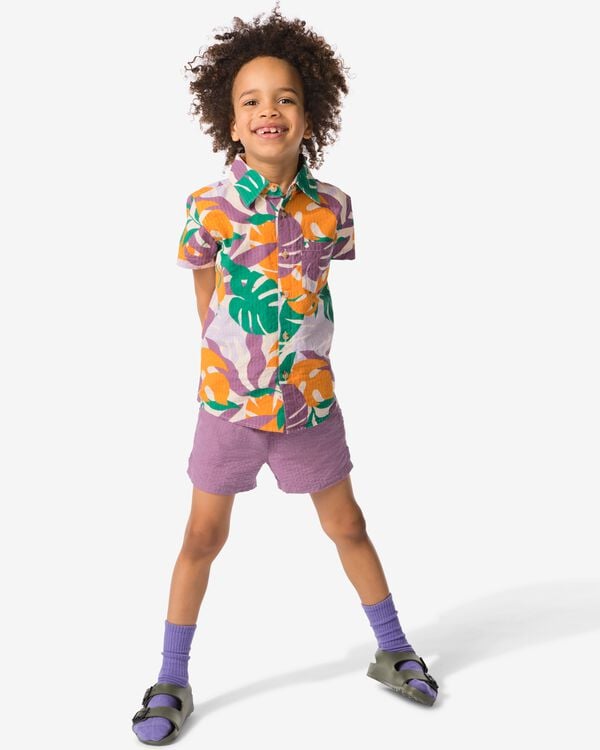 Kinder-Kleiderset, Oberhemd und Shorts violett violett - 30779985PURPLE - HEMA