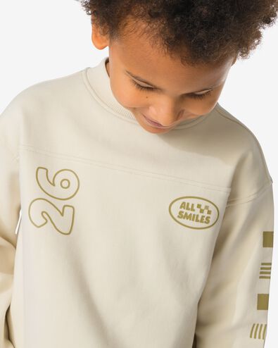 kinder T-shirt blokken ecru - 30712103ECRU - HEMA