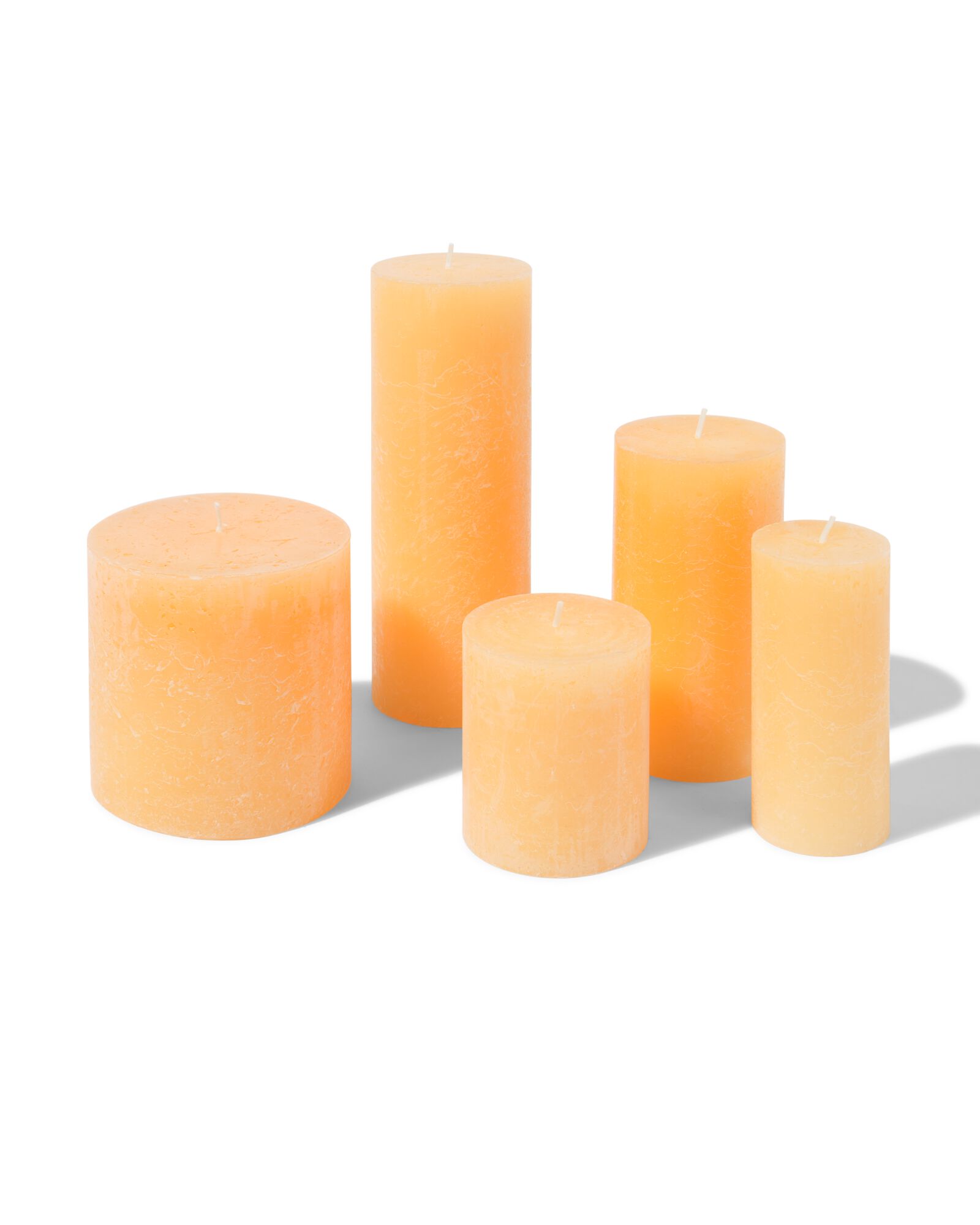 bougies rustiques orange clair - 2000000049 - HEMA