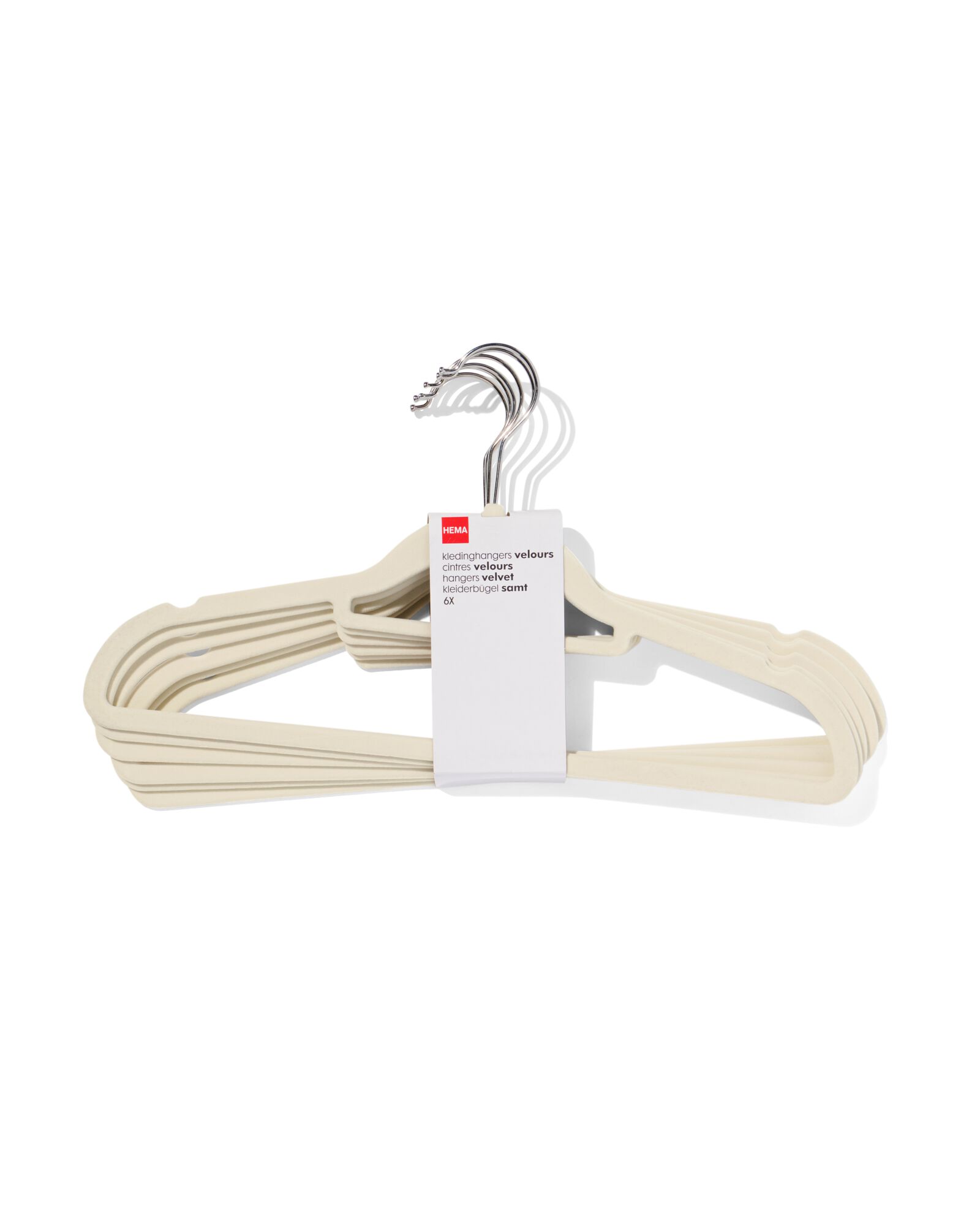 6er-Pack Kleiderb&uuml;gel, Velours, wei&szlig; - 39800019 - HEMA