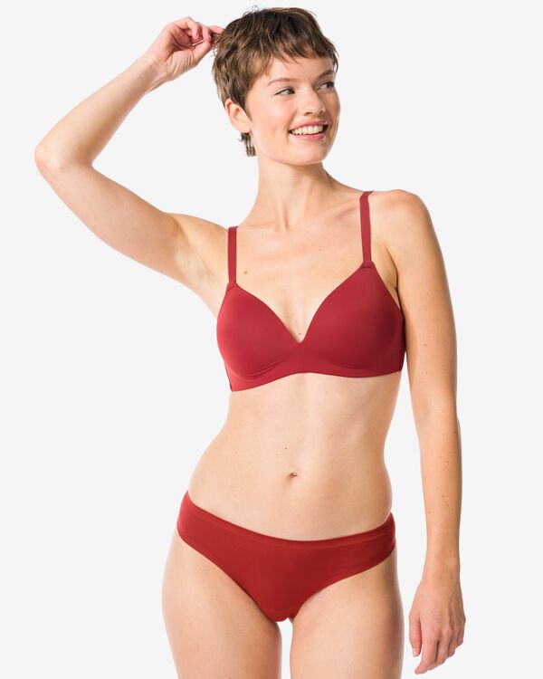 damesstring second skin micro donkerrood - 19631345DARKRED - HEMA