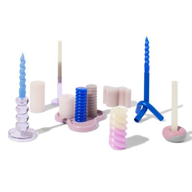 LED kaars 7.5x10cm rib ivoor - 13550089 - HEMA