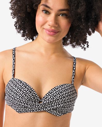 damesbikinitop beugel cup A-E zwart/wit - 22352250BLACKWHITE - HEMA