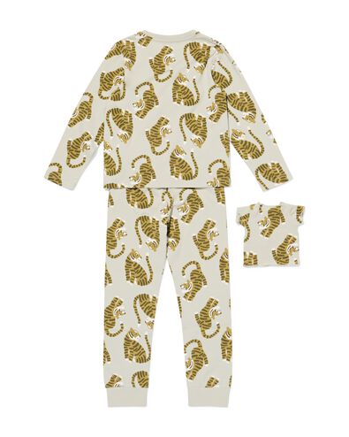 kinderpyjama tijger met poppenpyjama lichtgroen lichtgroen - 23000660LIGHTGREEN - HEMA
