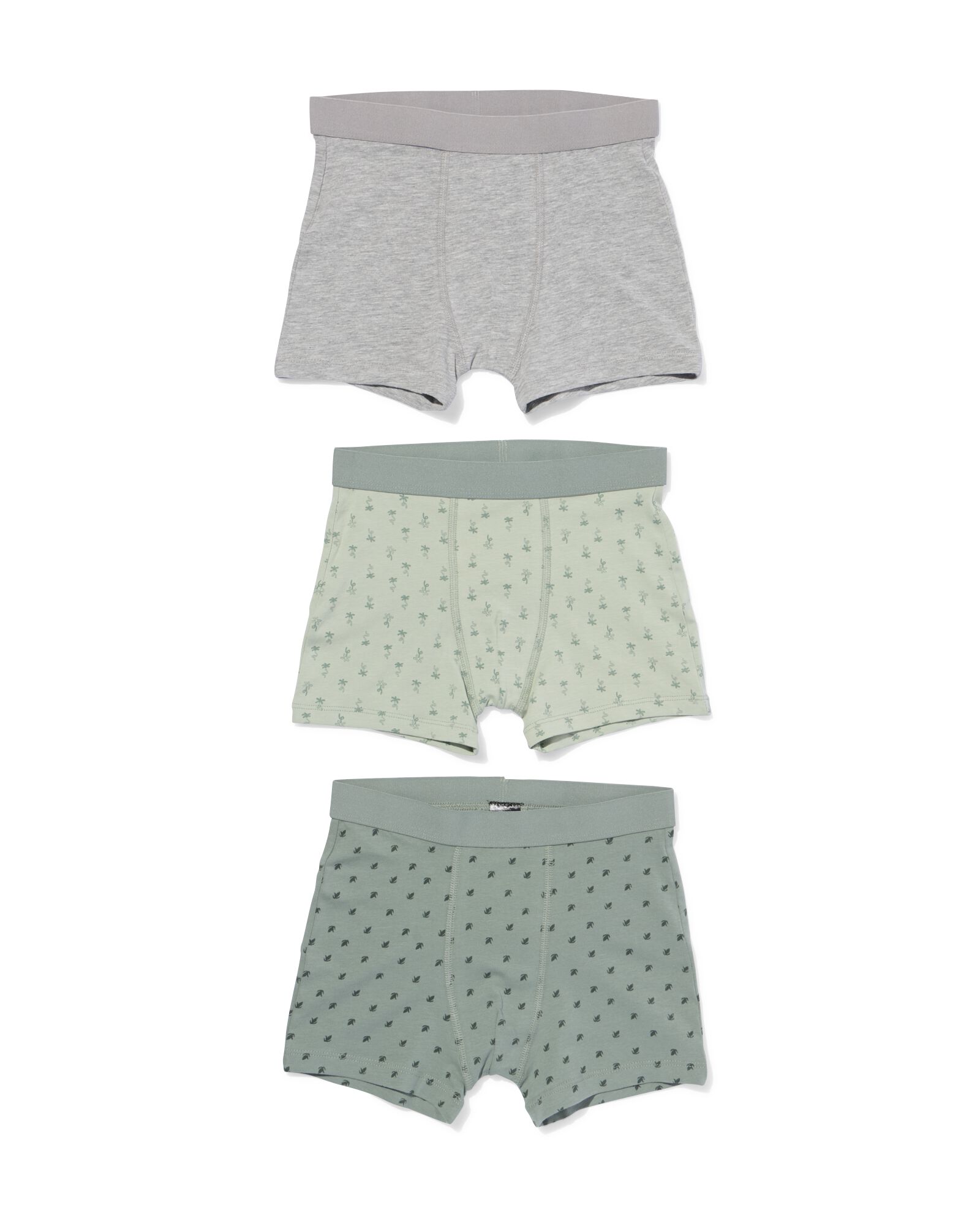 kinderboxers katoen - 3 stuks groen groen - 19204560GREEN - HEMA