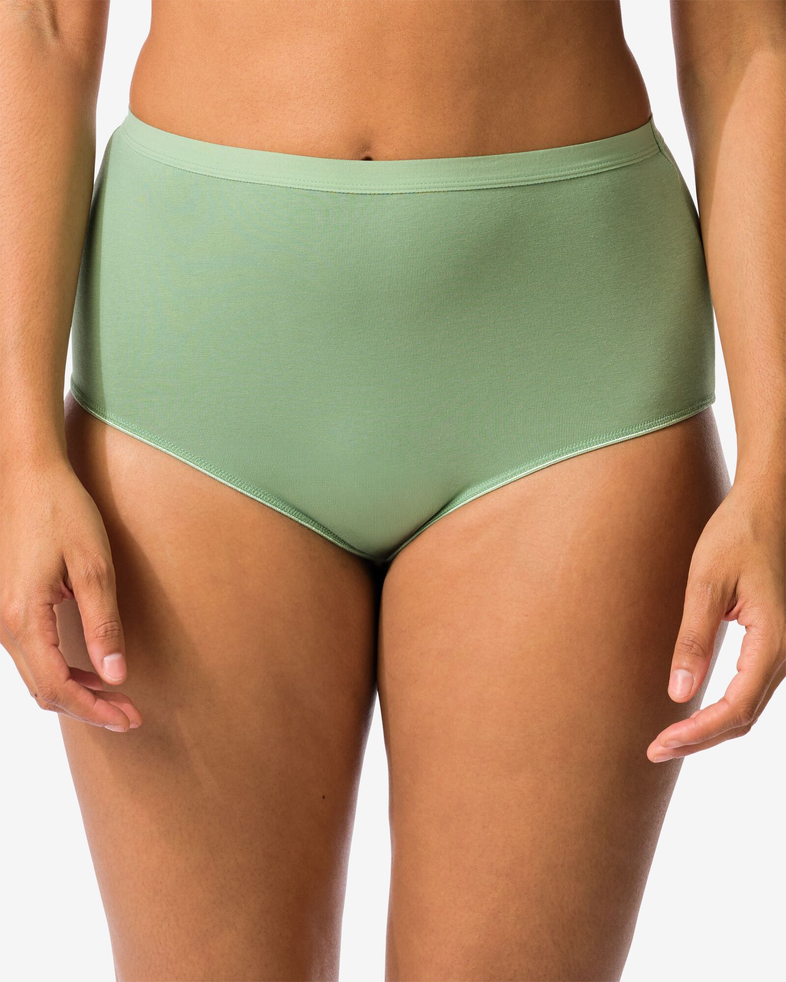 dames tailleslips katoen - 2 stuks groen groen - 19602134GREEN - HEMA