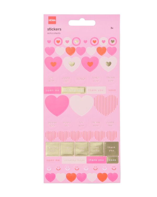 stickervellen hartjes - 3 stuks - 14100247 - HEMA