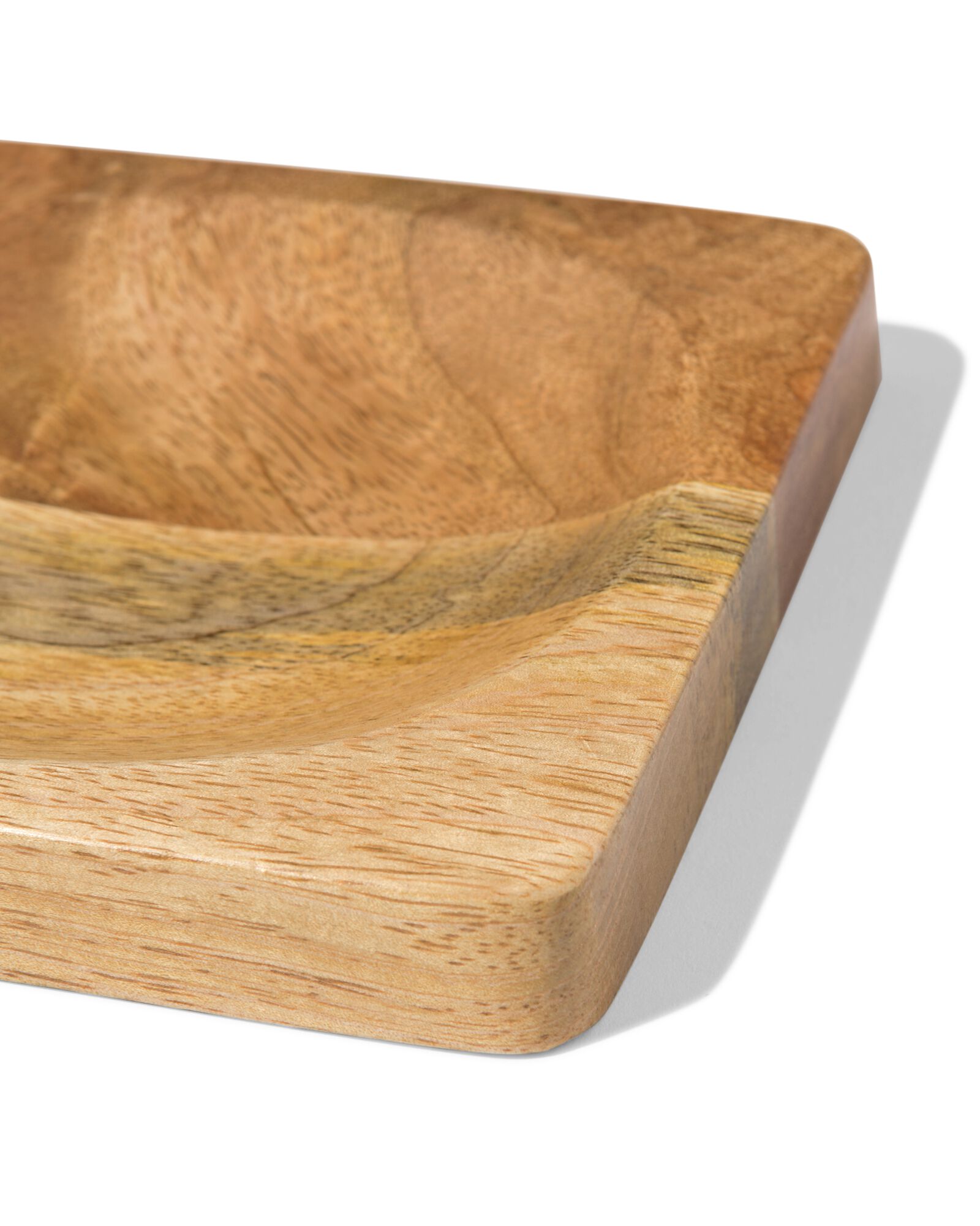 tweezijdige serveerplank 14x14cm mangohout - 9650398 - HEMA