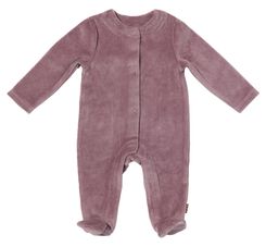 newborn jumpsuit rib velours donkerpaars donkerpaars - 1000029161 - HEMA