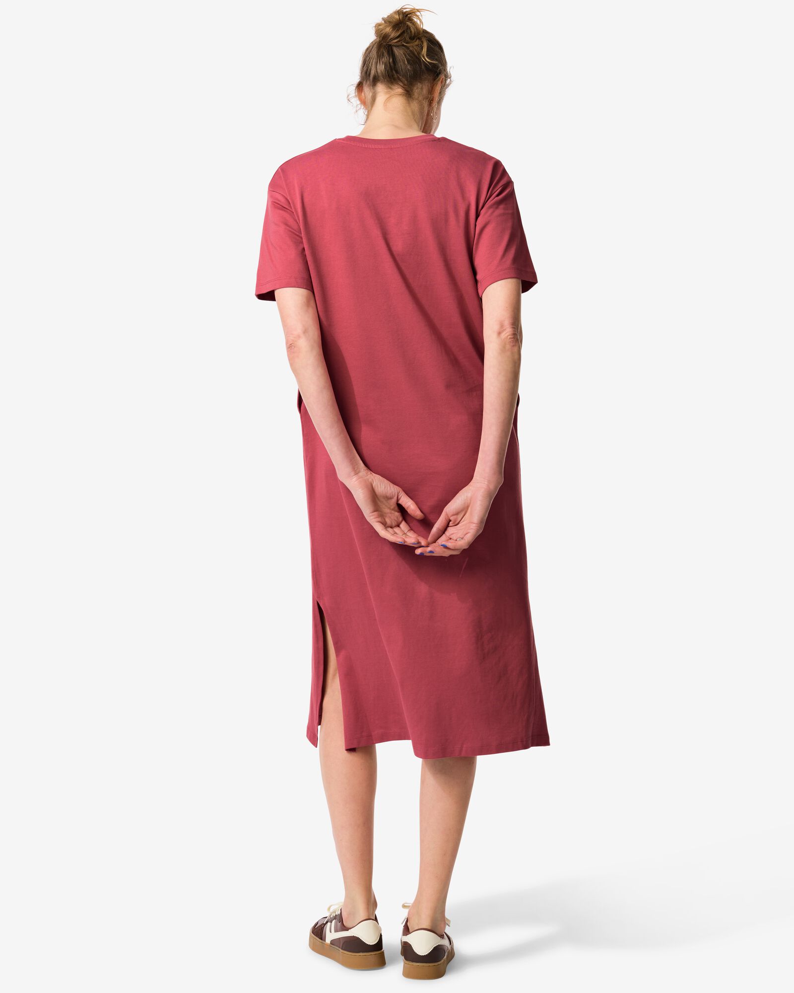 robe t-shirt femme Larissa coupe d&eacute;contract&eacute;e jersey rouge rouge - 36209470RED - HEMA
