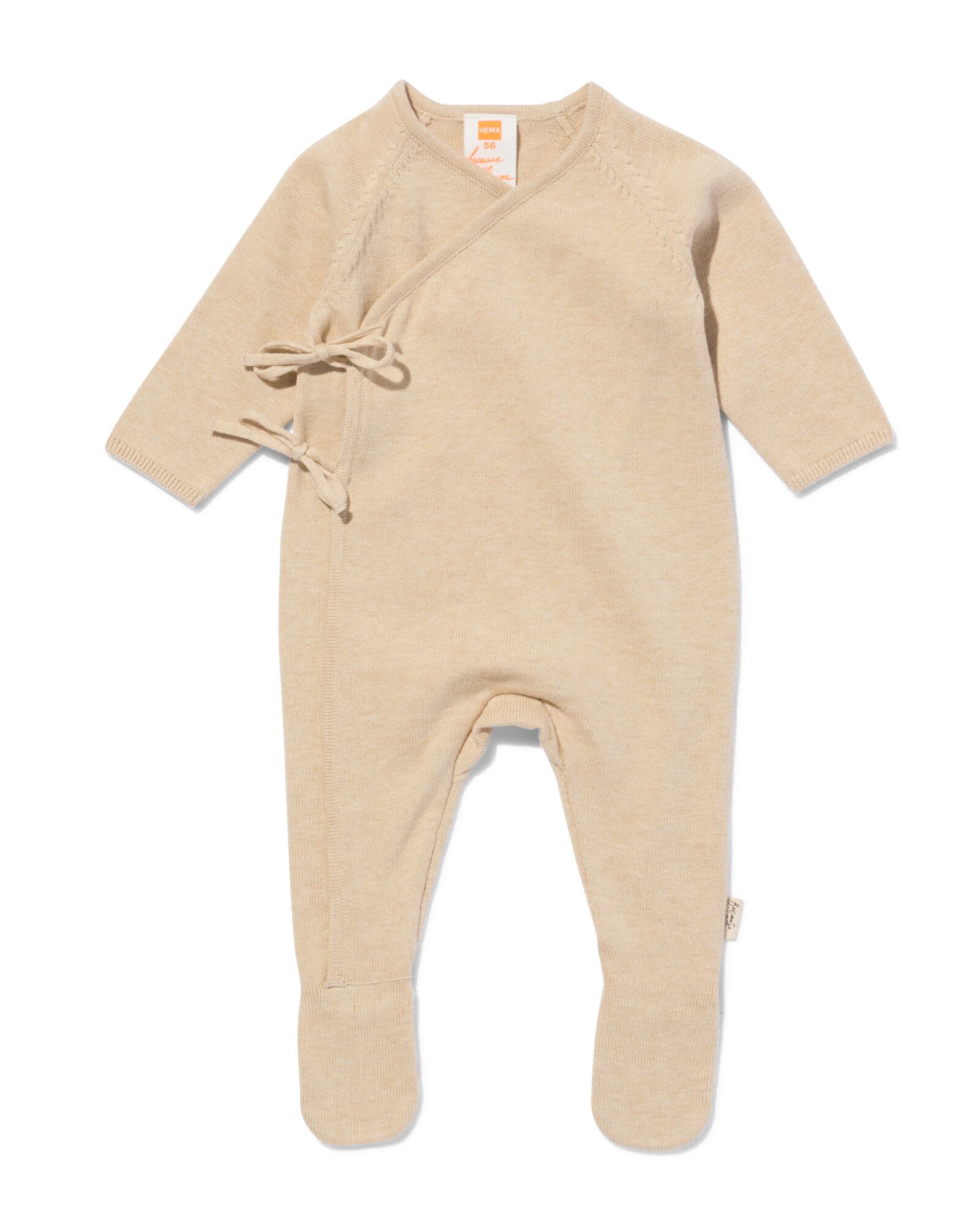 newborn boxpakje met overslag zand - 33400720SAND - HEMA