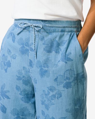 pantalon femme Lila large fleurs denim denim - 36209040DENIM - HEMA