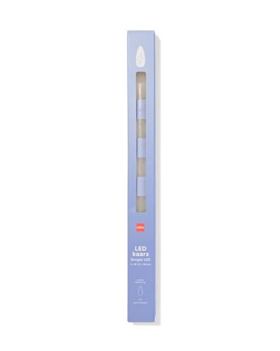 bougie longue LED ⌀2,3x29cm rayures ivoire-bleu - 13550154 - HEMA