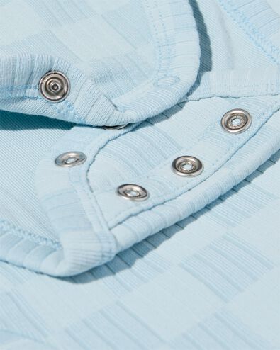 newborn meegroei overslagromper rib blokken bleu clair bleu clair - 33438020LIGHTBLUE - HEMA