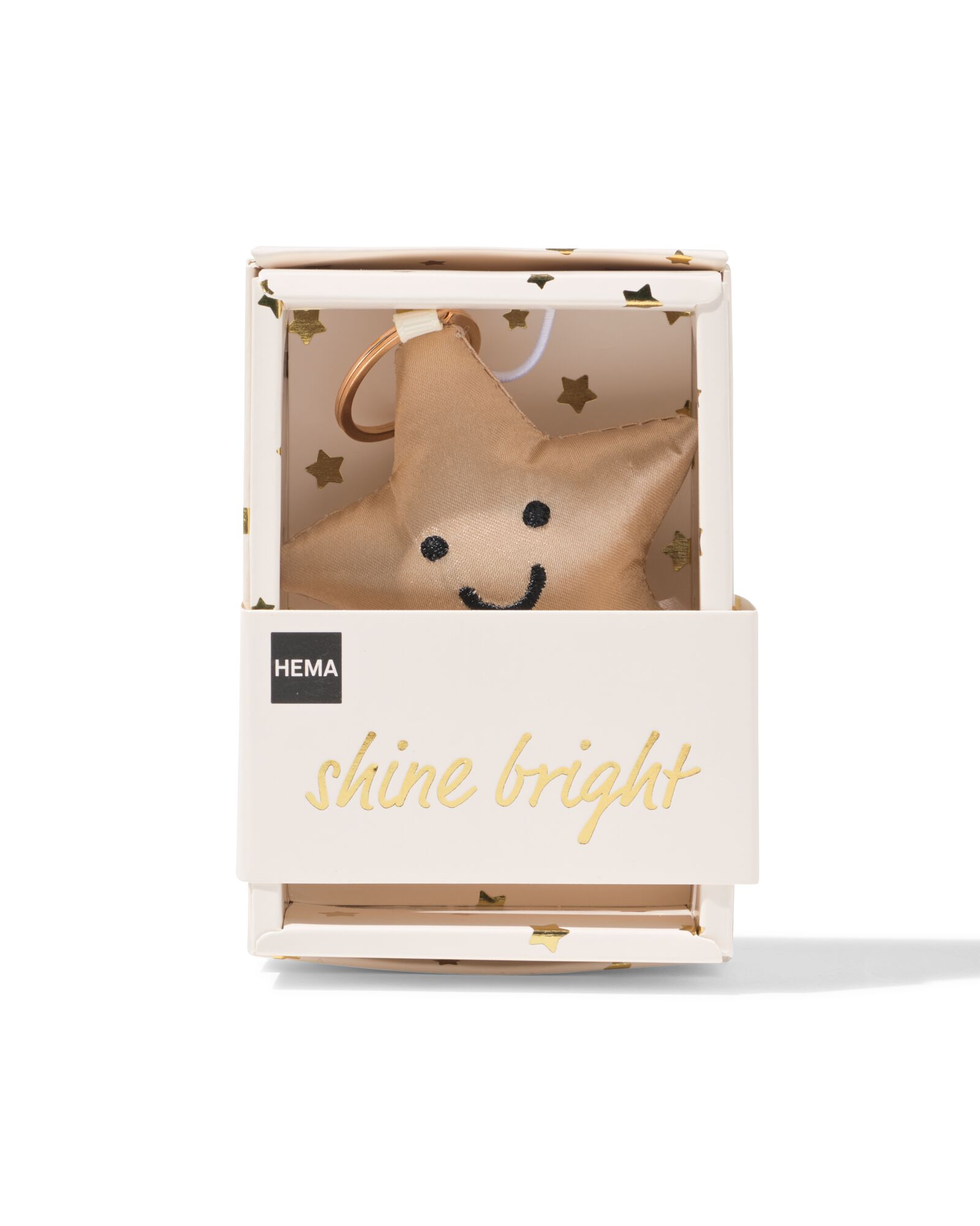 porte-cl&eacute;s 7x6 cm &eacute;toile visage or - 61100272 - HEMA