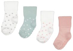 4 paires de chaussettes bébé avec bambou rose rose - 1000025169 - HEMA