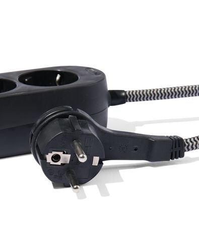 bloc multiprise 3 prises 1,5m noir - 81010013 - HEMA