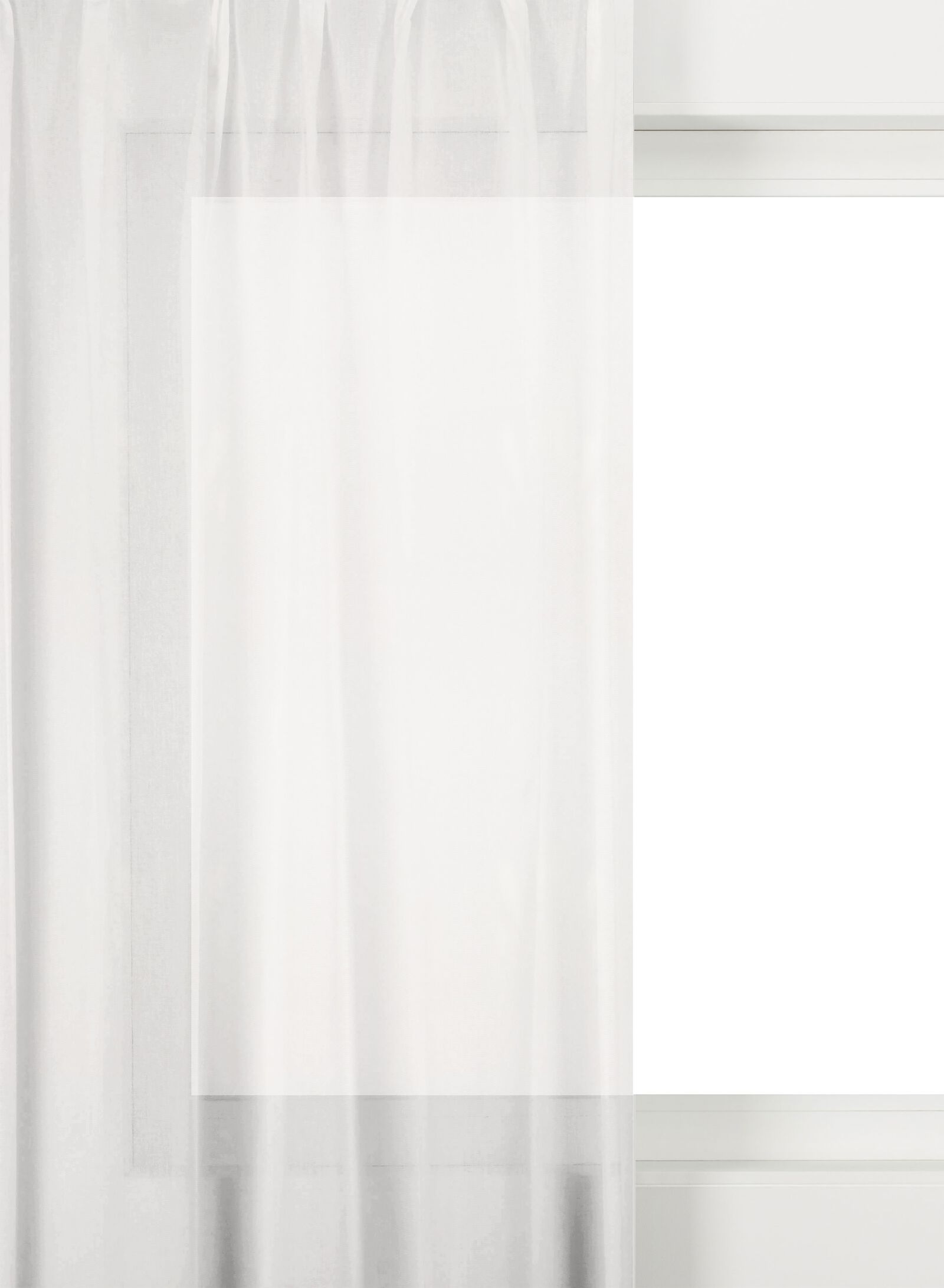 gordijnstof uni voile 220cm, recycled (ivoor)