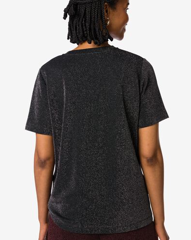 dames T-shirt Luna glitter zwart - 36205580BLACK - HEMA
