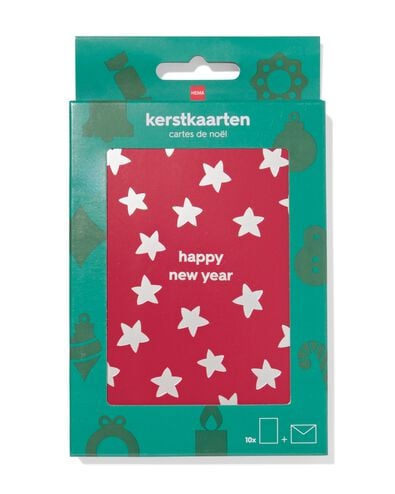 kaarten 14.4x10.4cm happy new year - 10 stuks - 25300152 - HEMA