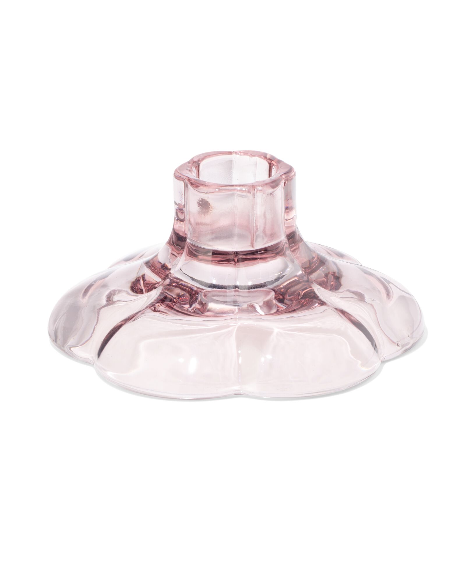 Kerzenst&auml;nder, 9,7 x 5 cm, aus Glas, Rosa, Blume - 13325037 - HEMA
