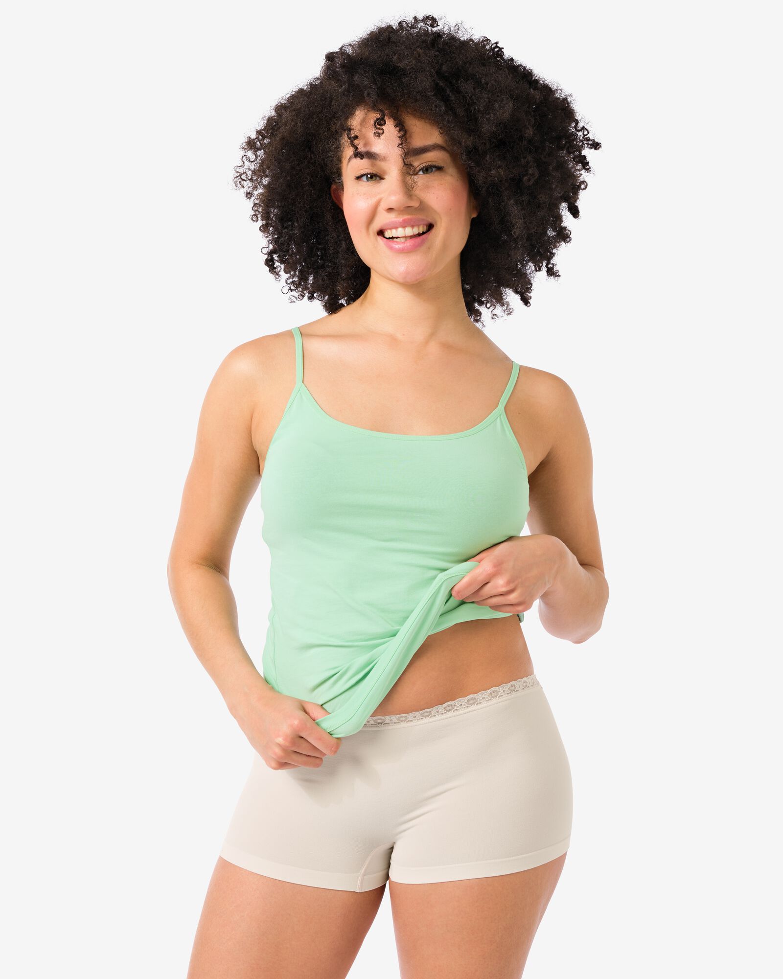 boxer femme sans coutures microfibre avec dentelle rose p&acirc;le - 19640830LIGHTPINK - HEMA