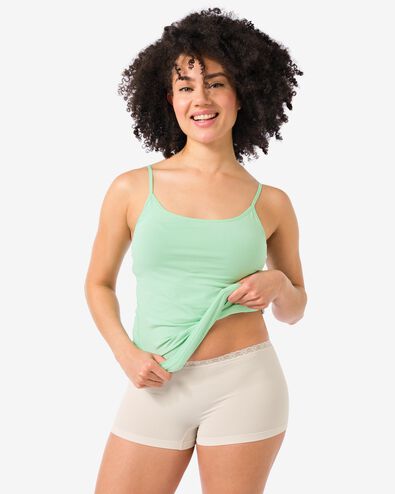 boxer femme sans coutures microfibre avec dentelle rose p&acirc;le - 19640830LIGHTPINK - HEMA