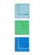 3 chiffons en microfibre 35x35 vert/bleu - 20540045 - HEMA