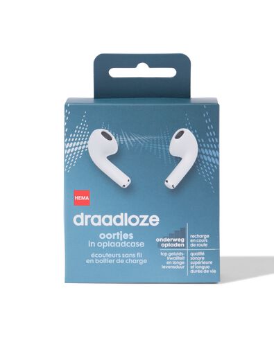 draadloze oortjes in oplaadcase wit - 39680051 - HEMA